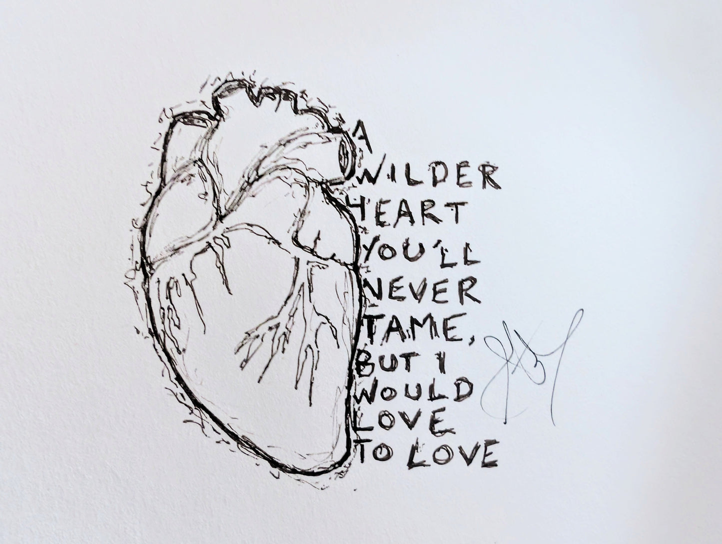 Custom Lyric Illustration - One of a kind - Signed