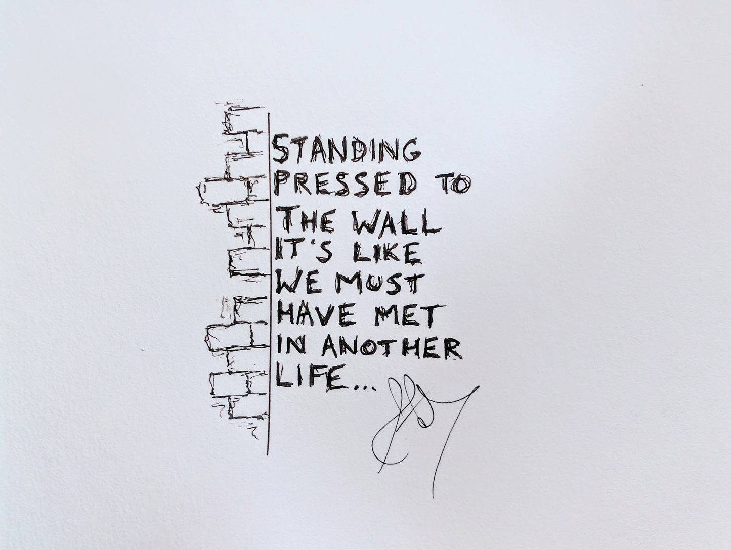 Custom Lyric Illustration - One of a kind - Signed