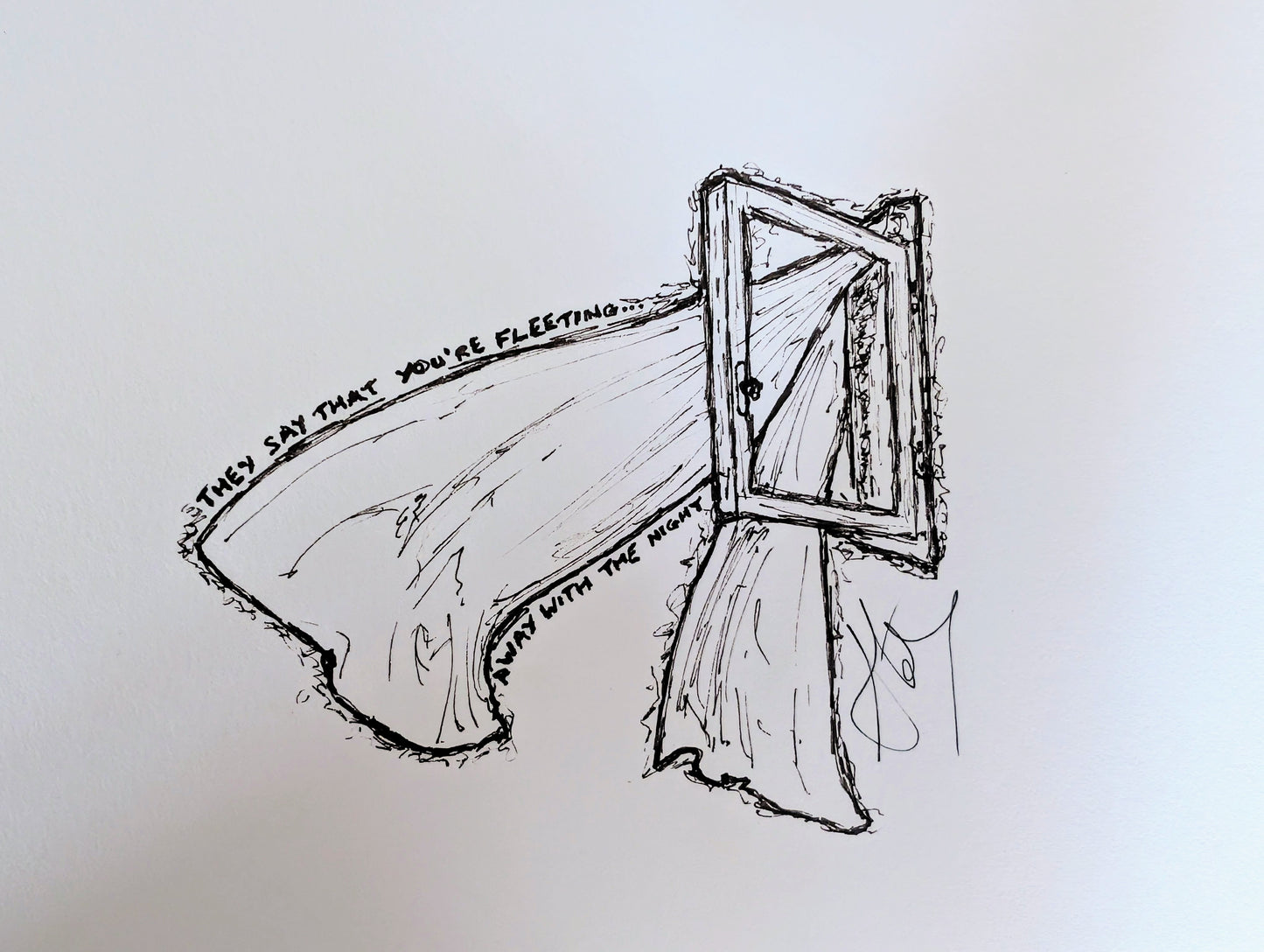 Custom Lyric Illustration - One of a kind - Signed